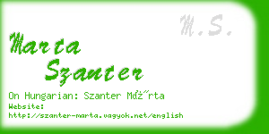 marta szanter business card